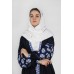 Boho Style Embroidered Costume (dress+blouse+pants+scarf) "Arabica" Black